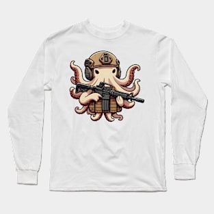 Tactical Octopus Adventure Tee: Where Intelligence Meets Style Long Sleeve T-Shirt